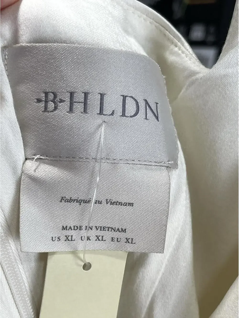 BHLDN Anthropologie Ivory Satin Short Dress XL Bridal Reception Formal NWT $178 - Picture 9 of 9